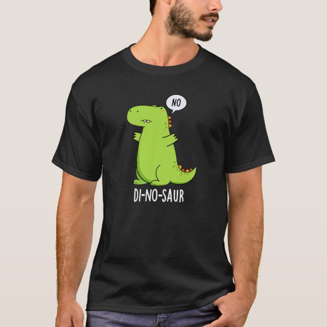 Camiseta Dinossauro Engraçado Di-no-saur Torre Escuro BG (Frente)