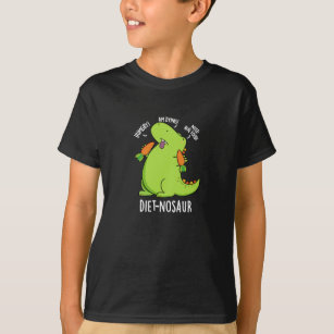 Camiseta Dinossauro Engraçado Dinossauro Dieta Escuro BG
