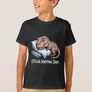 Camiseta Dinossauro Engraçado Dormindo Amante de Dinossauro