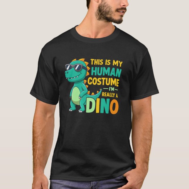 Camiseta Dinossauro Engraçado - Este É Meu Disfarce de Huma (Frente)