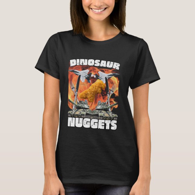 Camiseta Dinossauro Engraçado Nugget Bootleg Hardcore Fla (Frente)