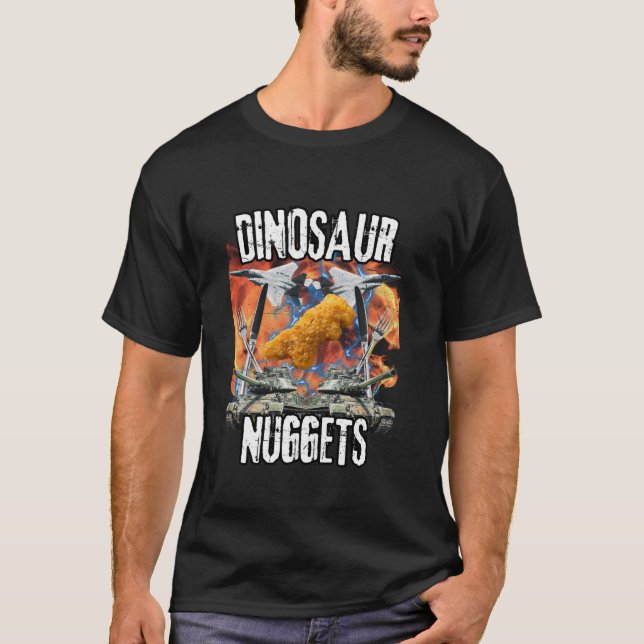Camiseta Dinossauro Engraçado Nugget Bootleg Hardcore Fla (Frente)