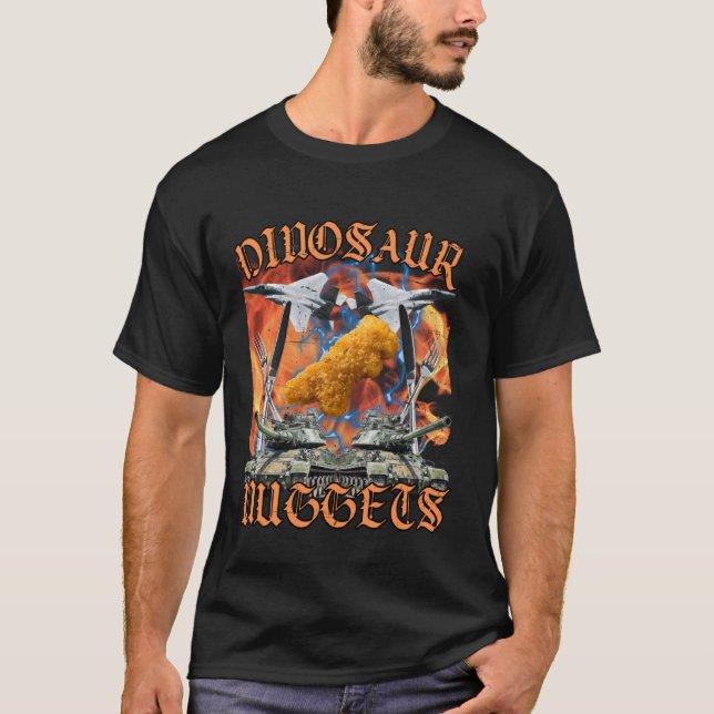 Camiseta Dinossauro Engraçado Nugget Bootleg Hardcore Fla (Frente)