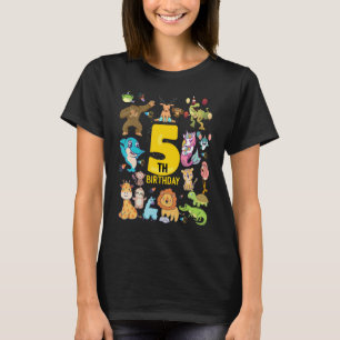 Camiseta Dinossauro Engraçado Unicórnio Flamingo Llama 5 An