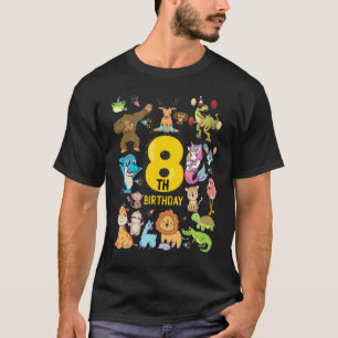 Camiseta Dinossauro Engraçado Unicórnio Flamingo Llama 8 An
