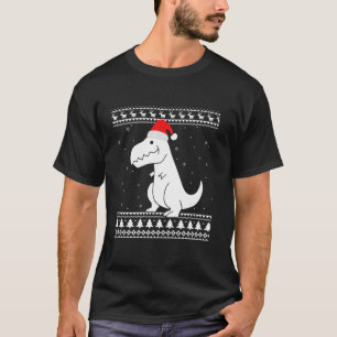 Camiseta Dinossauro Engraçado Xmas Santa Hat T Rex Dino Chr