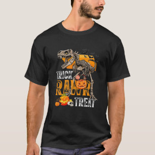 Camiseta Dinossauro Esqueleto Rex Bones Trick Rawr Treat Ha
