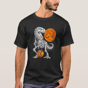 Camiseta Dinossauro Esqueleto T rex Assustador Dinossauro H
