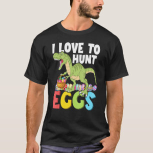Camiseta Dinossauro Eu Adoro Caçador De Ovos De Páscoa