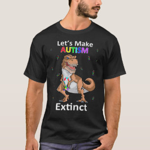 Camiseta dinossauro Eu Visto Azul Para Consciência do autis