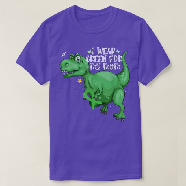 Camiseta Dinossauro Eu Visto Verde Para Minha Mãe Saúde Men (Frente do Design)