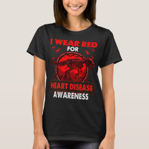 Camiseta Dinossauro Eu Visto Vermelho Para Sensibilizar Doe