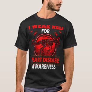 Camiseta Dinossauro Eu Visto Vermelho Para Sensibilizar Doe