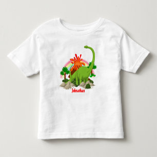 Camiseta Dinossauro fantasia ilha DIY nome crianças vulcâ