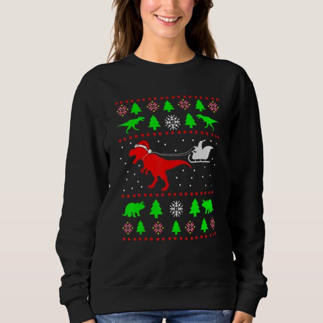 Camiseta Dinossauro Feio de Natal Garoto Criança X (Frente)