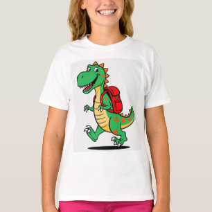 Camiseta Dinossauro Feliz com Camisa-T da Mochila para Cria