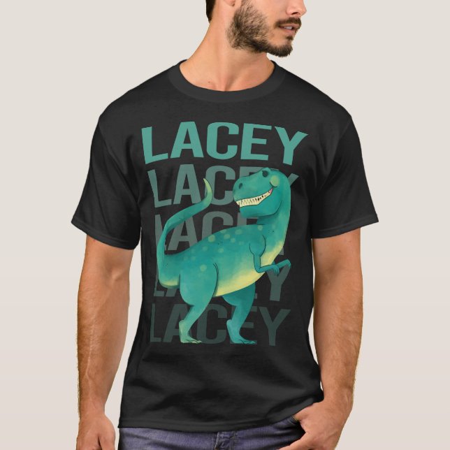 Camiseta Dinossauro Feliz Lacey (Frente)
