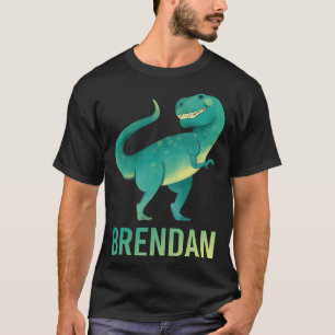 Camiseta Dinossauro Feliz - Nome Brendan