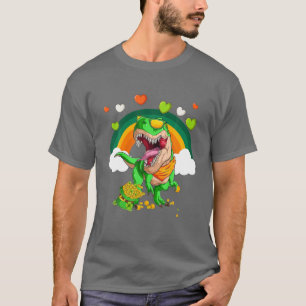 Camiseta Dinossauro Feliz Rua Pat Trex Day Dino St Patricks