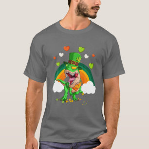 Camiseta Dinossauro Feliz Rua Pat Trex Day Dino St Patricks