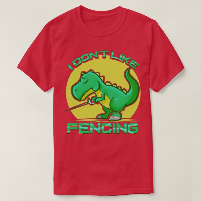 Camiseta Dinossauro Fencer TRex Esgrima Engraçado Fome Fome (Frente do Design)