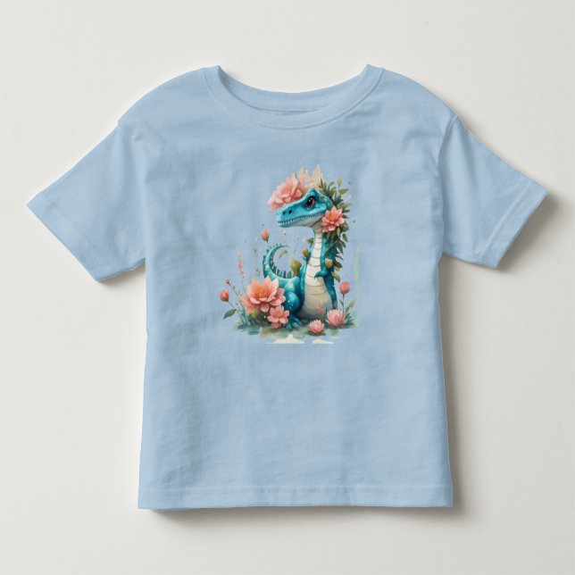 Camiseta Dinossauro Floral (Frente)