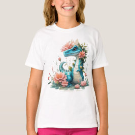 Camiseta Dinossauro Floral