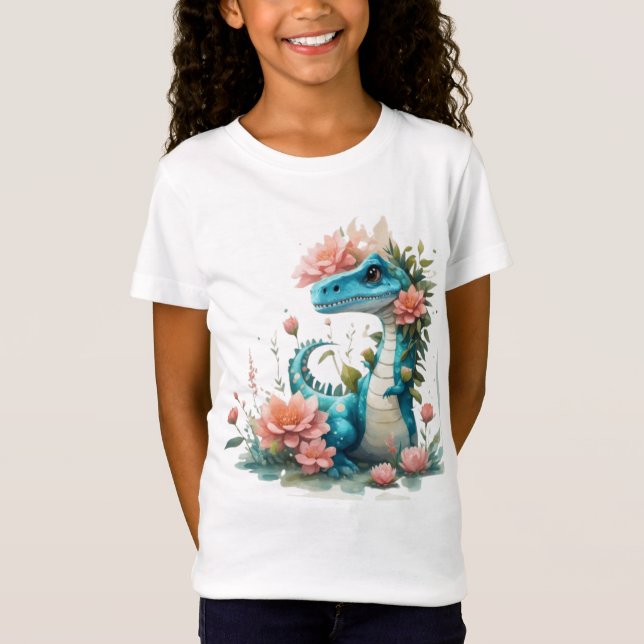 Camiseta Dinossauro Floral (Frente)
