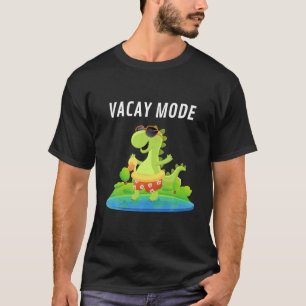 Camiseta Dinossauro fofinho Modo Vacinado Férias da família