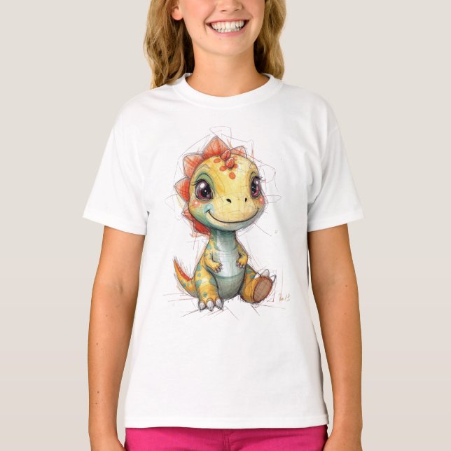 Camiseta dinossauro fofo (Frente)