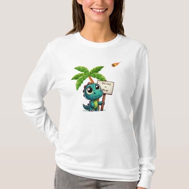 Camiseta dinossauro fofo, engraçado (Frente)