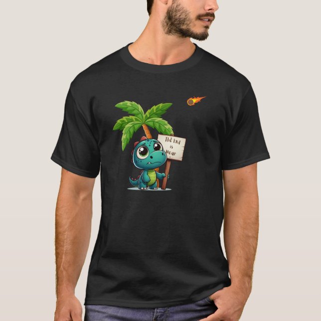 Camiseta dinossauro fofo, engraçado (Frente)