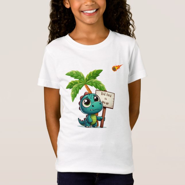 Camiseta dinossauro fofo, engraçado (Frente)