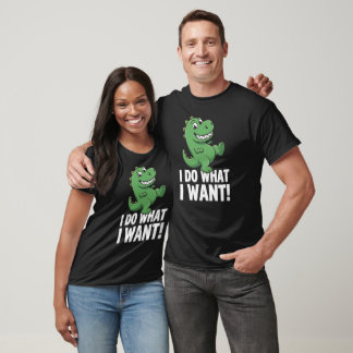 Camiseta Dinossauro Fofo Eu Faço O Que Quero Arte De Dino E