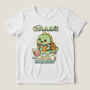 Camiseta Dinossauro Fofo Nível Segunda Série Desbloqueado 2