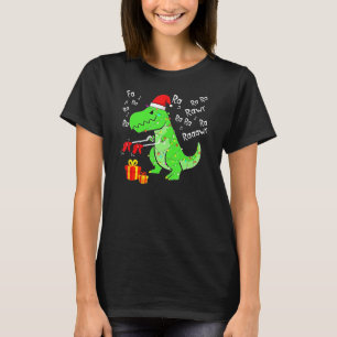 Camiseta Dinossauro Gato Fa Ra Ra Rawr Rawr Natal Rex Xma