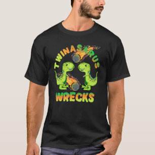 Camiseta Dinossauro Gêmeos Twinassaurus Naufraga Meteor T-R
