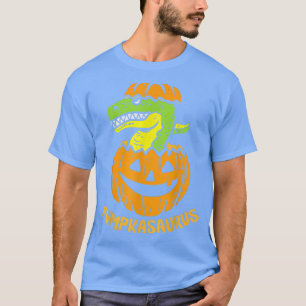 Camiseta Dinossauro Halloween Pumpkasaurus Crianças Engraça