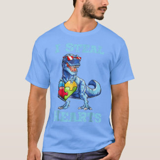 Camiseta Dinossauro I Rouba Corações Autismo Namorados de C