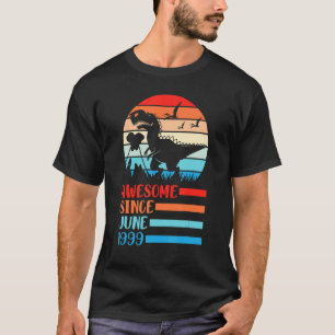 Camiseta Dinossauro Incrível Desde Junho De 1999 Feliz Aniv