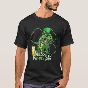 Camiseta Dinossauro Irlandês Com Rua Feliz De Cerveja Dia P