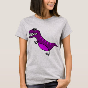 Camiseta Dinossauro irritado roxo bonito