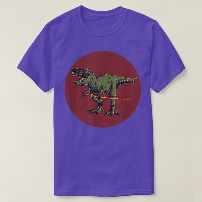 Camiseta Dinossauro Japonês Samurai TRe com Katana Dinossau (Frente do Design)