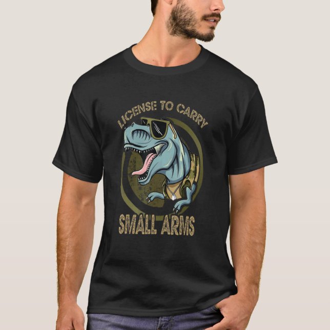 Camiseta Dinossauro Licenciado Para Carregar De Armas Peque (Frente)