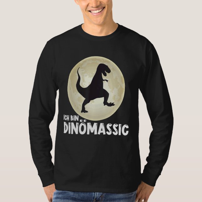 Camiseta Dinossauro Lua Retro Rex Dinomásico De Cretáceo (Frente)