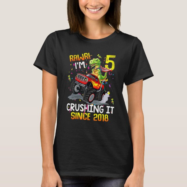 Camiseta Dinossauro, Monstro de Aniversário, Rawr. (Frente)