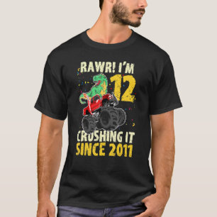 Camiseta Dinossauro, Monstro de Aniversário, Rawr, tenho 12