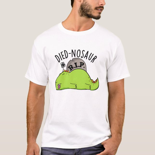 Camiseta Dinossauro Morto Engraçado Dinossauro Canhoto (Frente)
