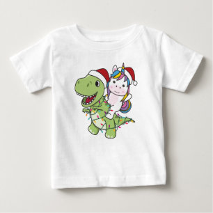 Camiseta Dinossauro Natal Unicórnio Winter T-Rex Dino