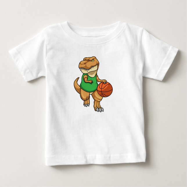 Camiseta Dinossauro no Esporte com Basquete (Frente)